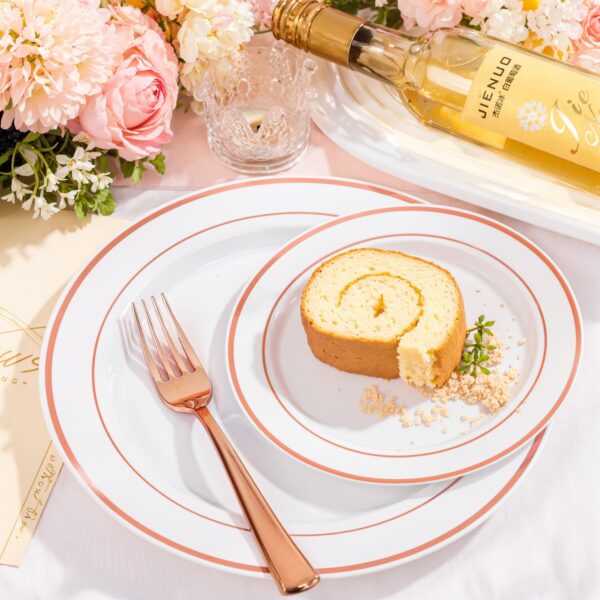 Rose Gold Elegant Plastic Plates — view 6