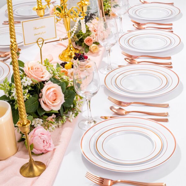 Rose Gold Elegant Plastic Plates — view 7
