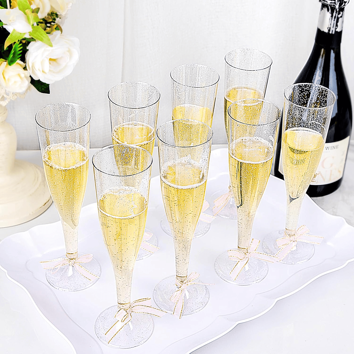 Silver Plastic Champagne Flutes — view 8