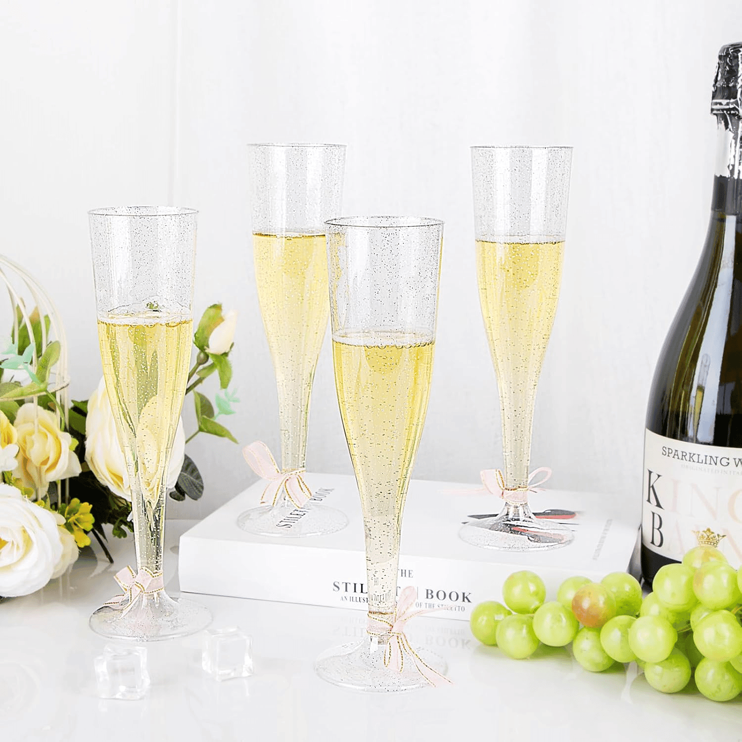Silver Plastic Champagne Flutes — view 9