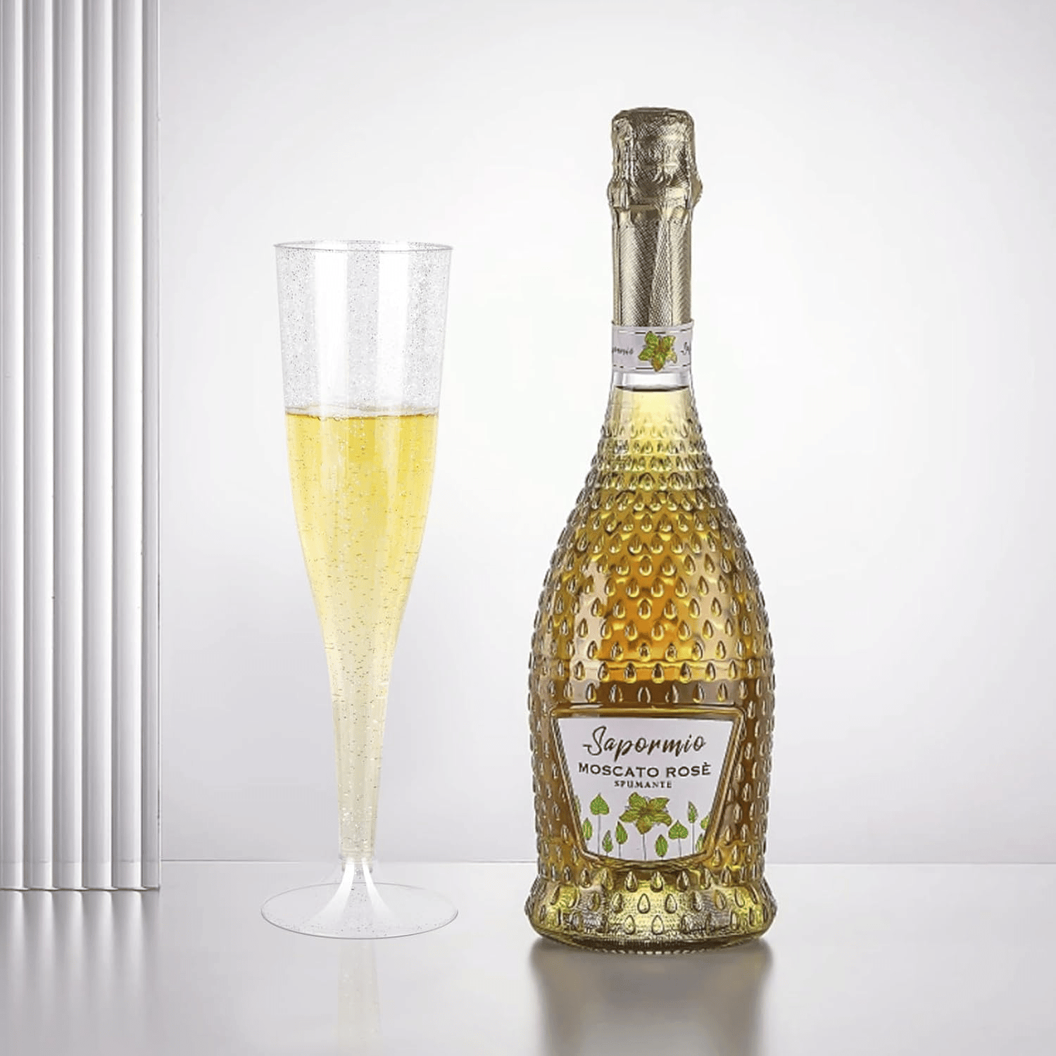 Silver Plastic Champagne Flutes — view 10