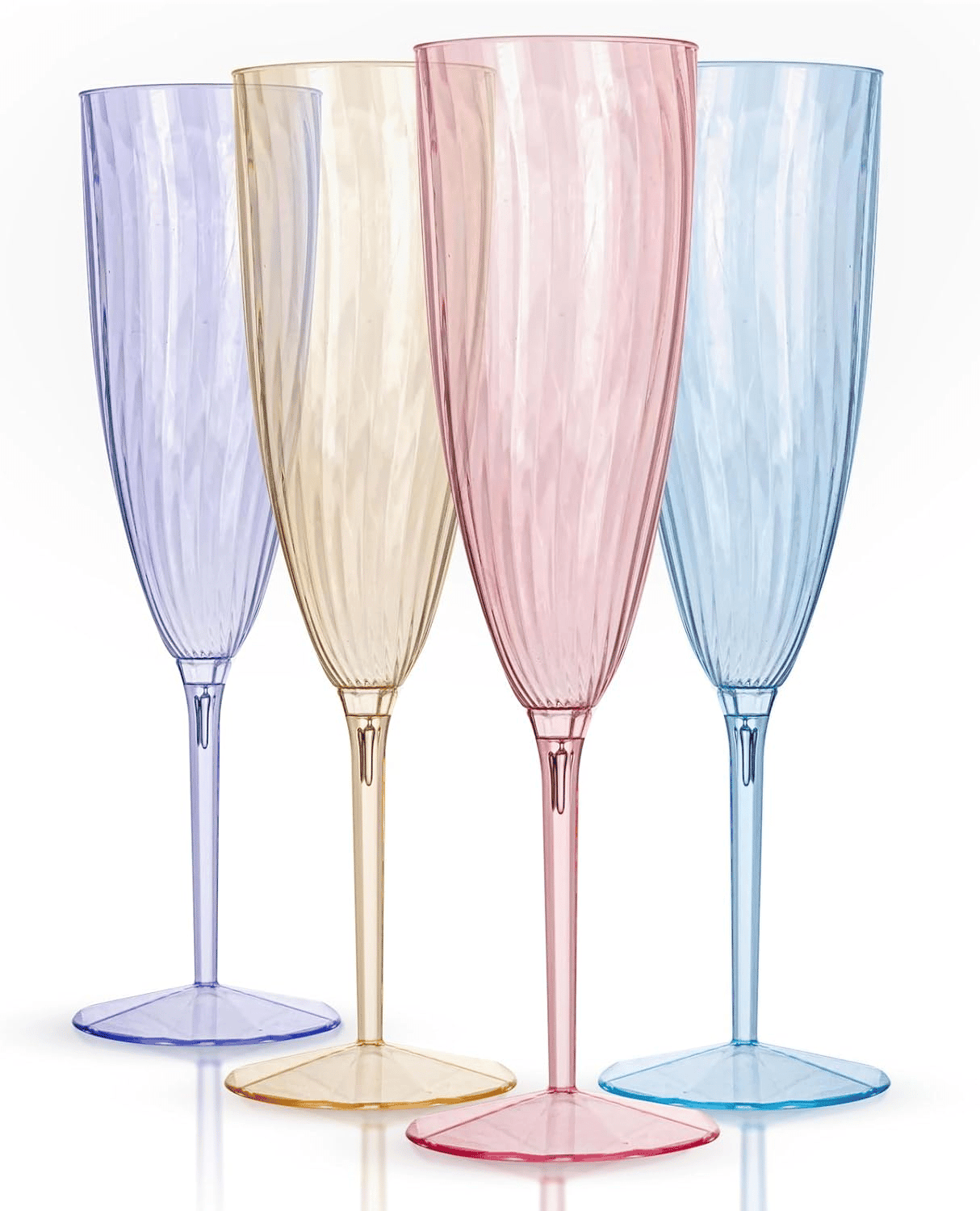 Colorful 6OZ Disposable Champagne Flutes Plastic (12 Pieces) — view 1