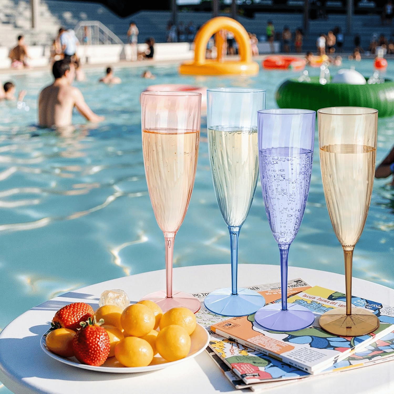 Colorful 6OZ Disposable Champagne Flutes Plastic (12 Pieces) — view 9