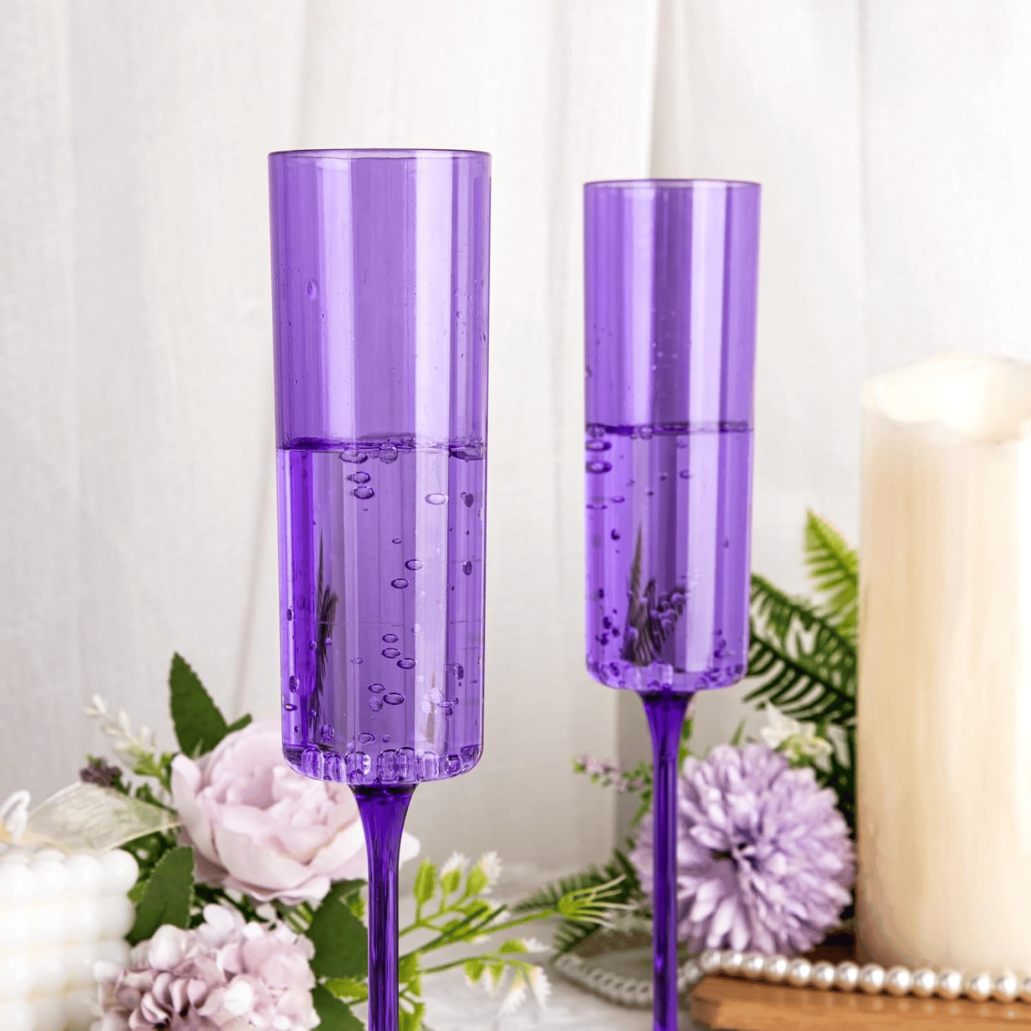 Purple YOUBET Champagne Flutes Plastic — view 8