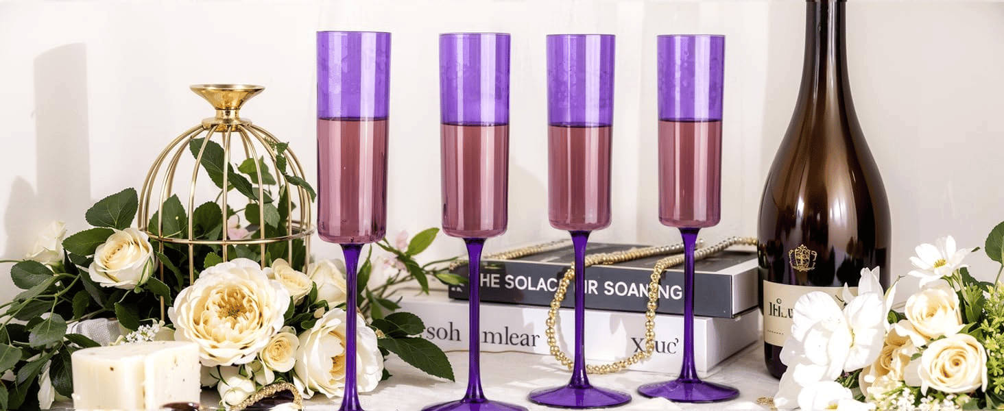 Purple YOUBET Champagne Flutes Plastic — view 10