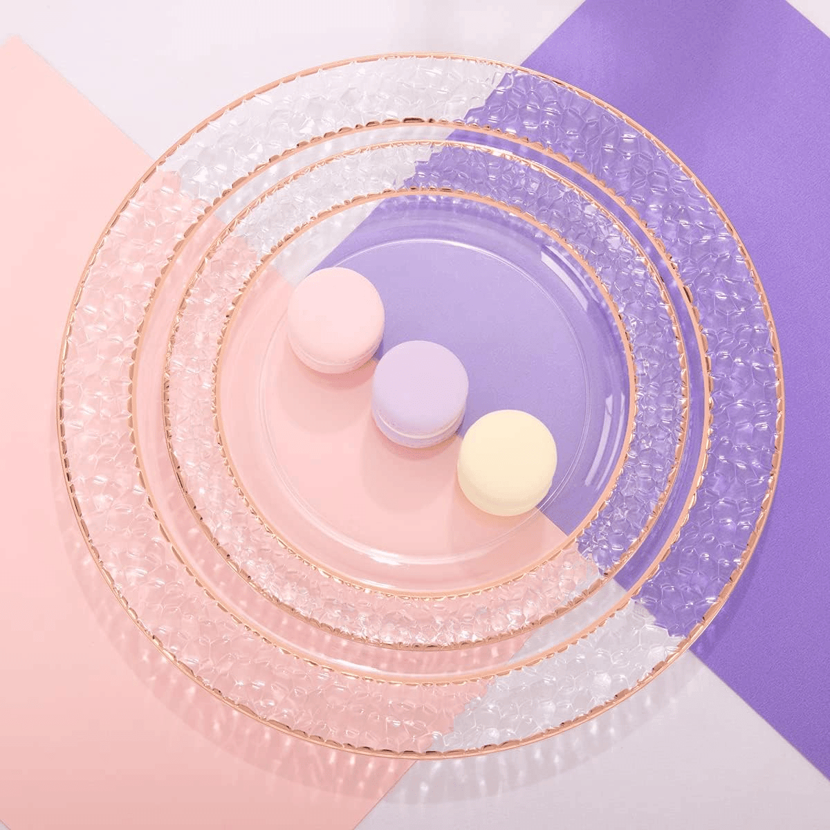 Rose And Gold Disposable Plastic Plates (150 Pieces) — view 8