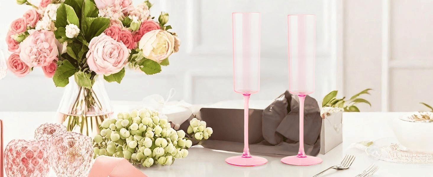 Pink YOUBET Champagne Flutes Plastic — view 9