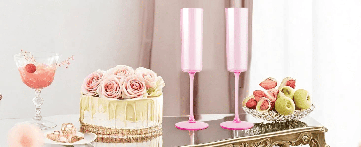 Pink YOUBET Champagne Flutes Plastic — view 10