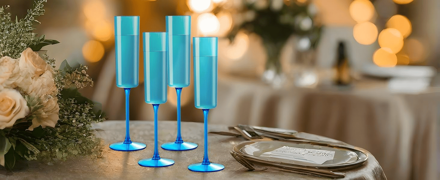 Blue YOUBET Champagne Flutes Plastic — view 10