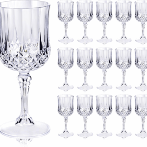 Clear 7oz Vintage Plastic Goblets for Wine & Drinks — view 1