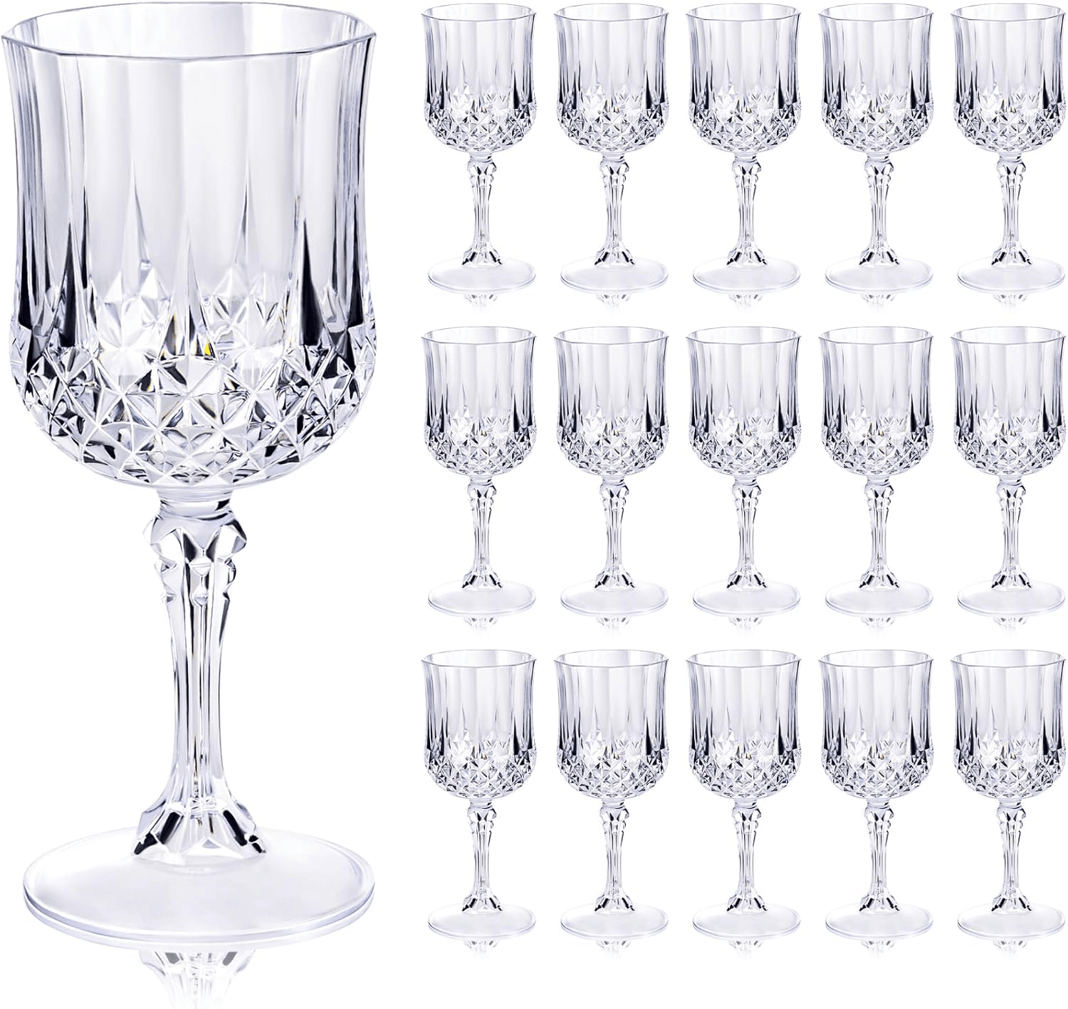 Clear 7oz Vintage Plastic Goblets for Wine & Drinks — view 1