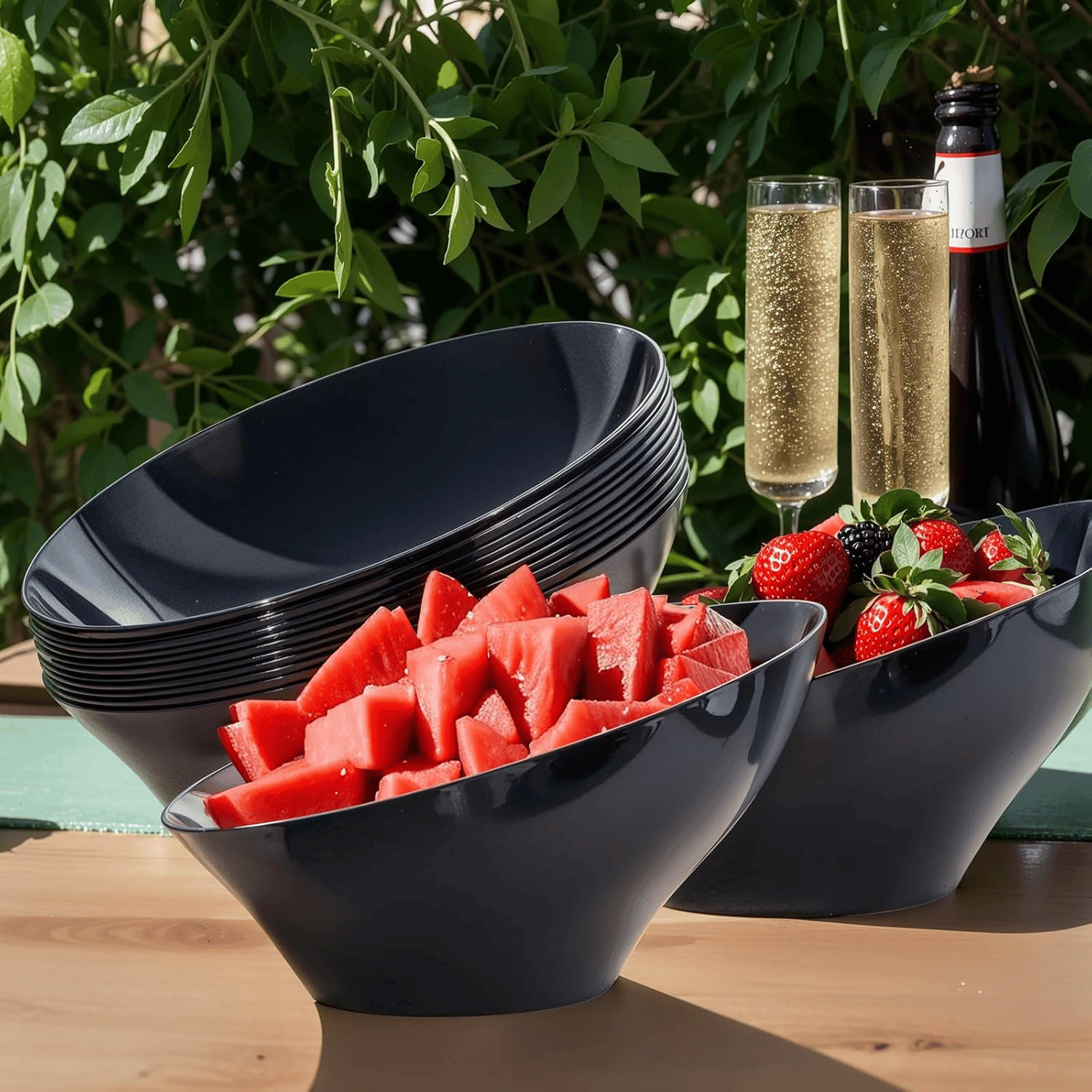 Black Plastic Serving Bowls — view 9