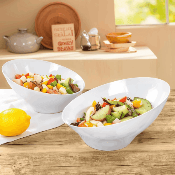 White Plastic Serving Bowls — view 8