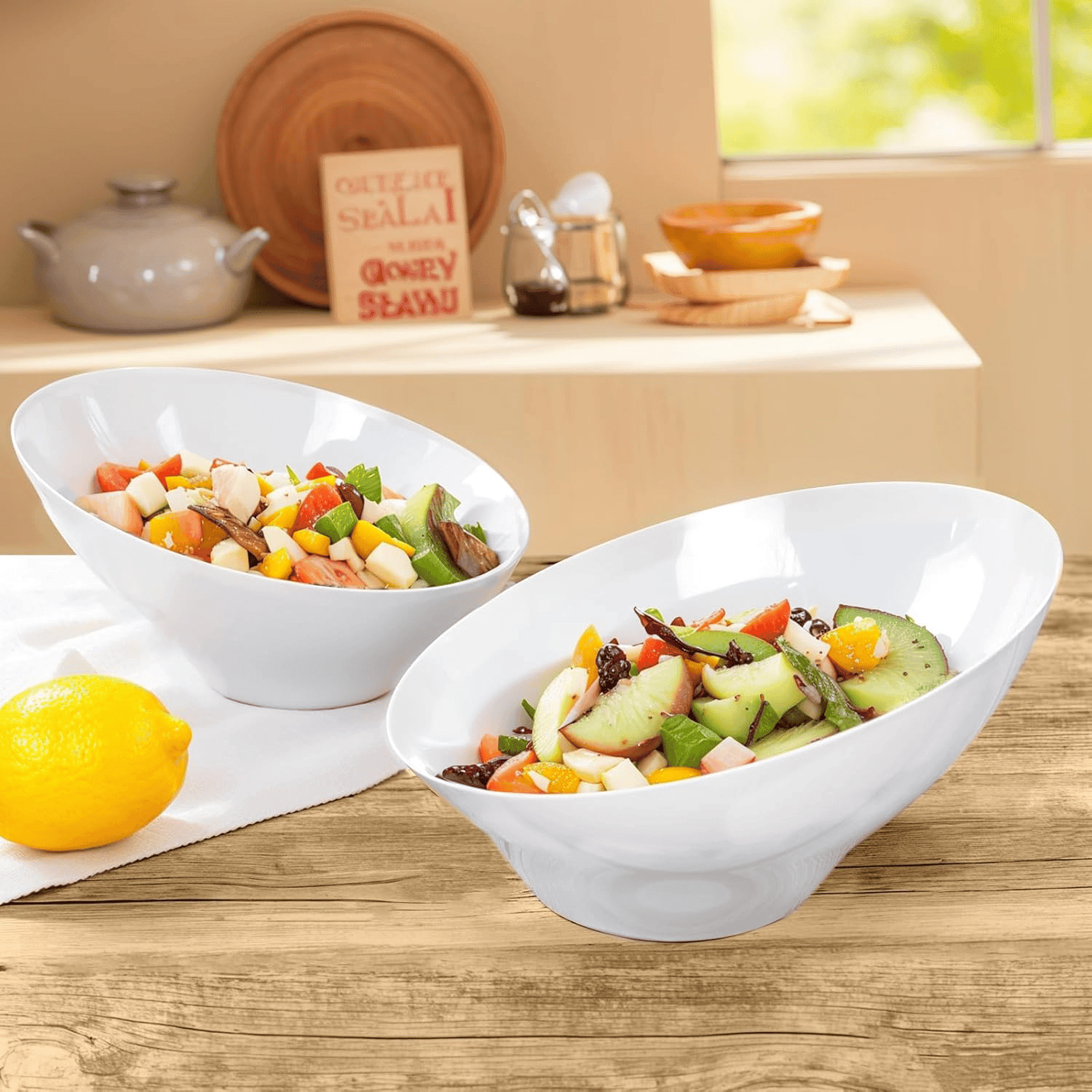 White Plastic Serving Bowls — view 8