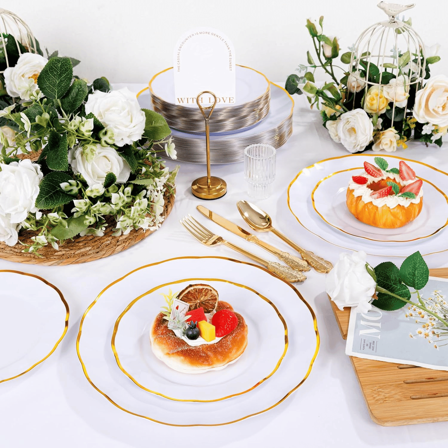 White Disposable Dinnerware Plates — view 9