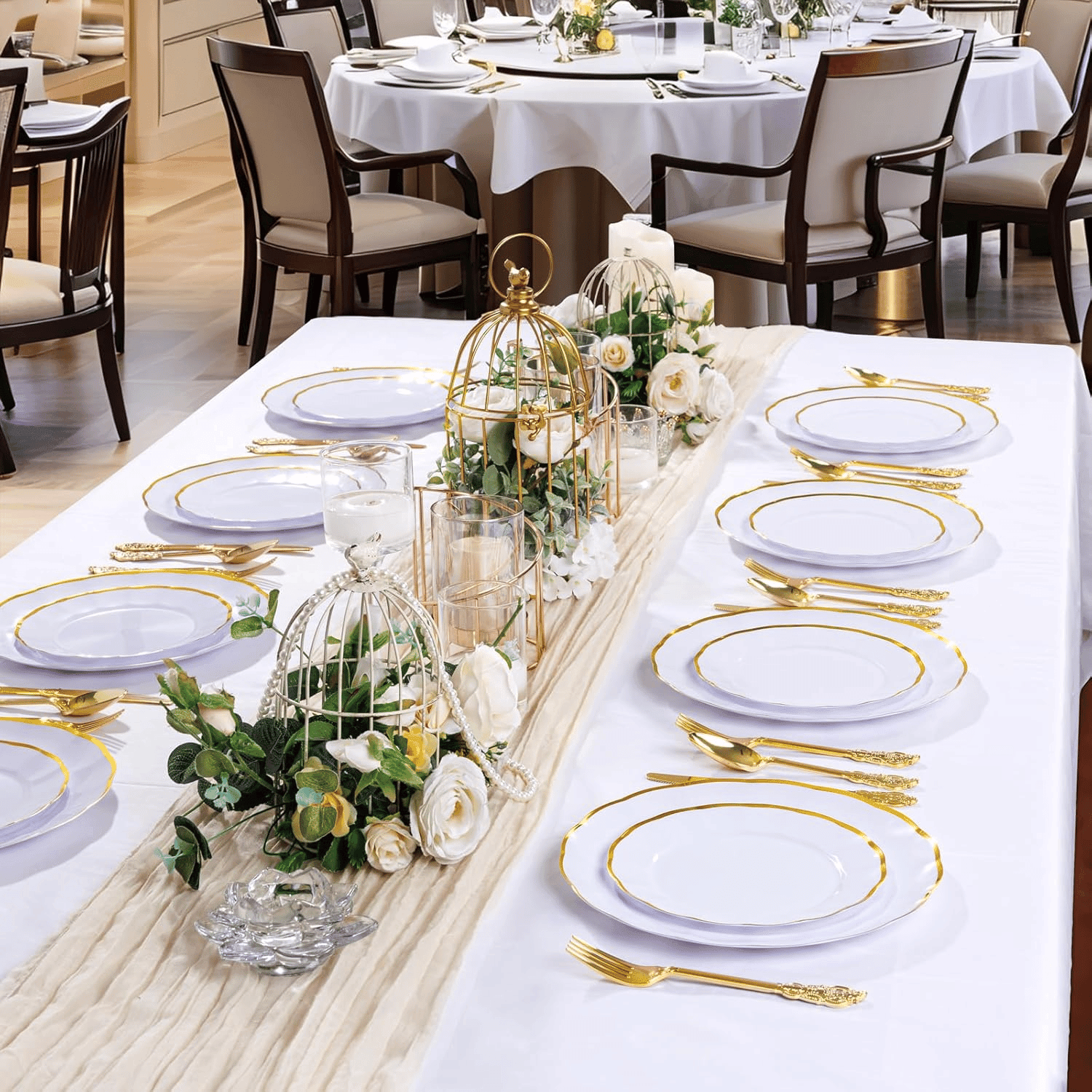 White Disposable Dinnerware Plates — view 10