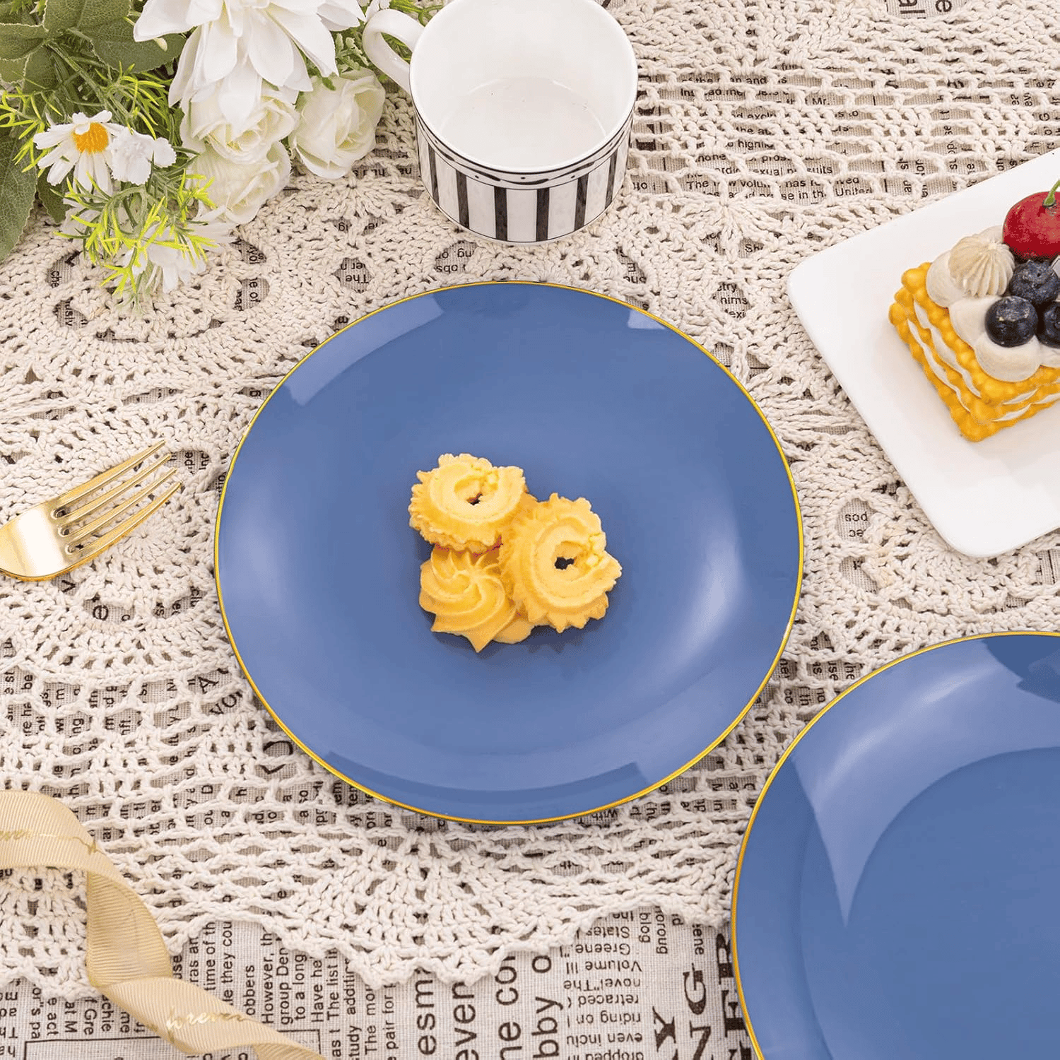 Dust Blue Plastic Plates — view 9