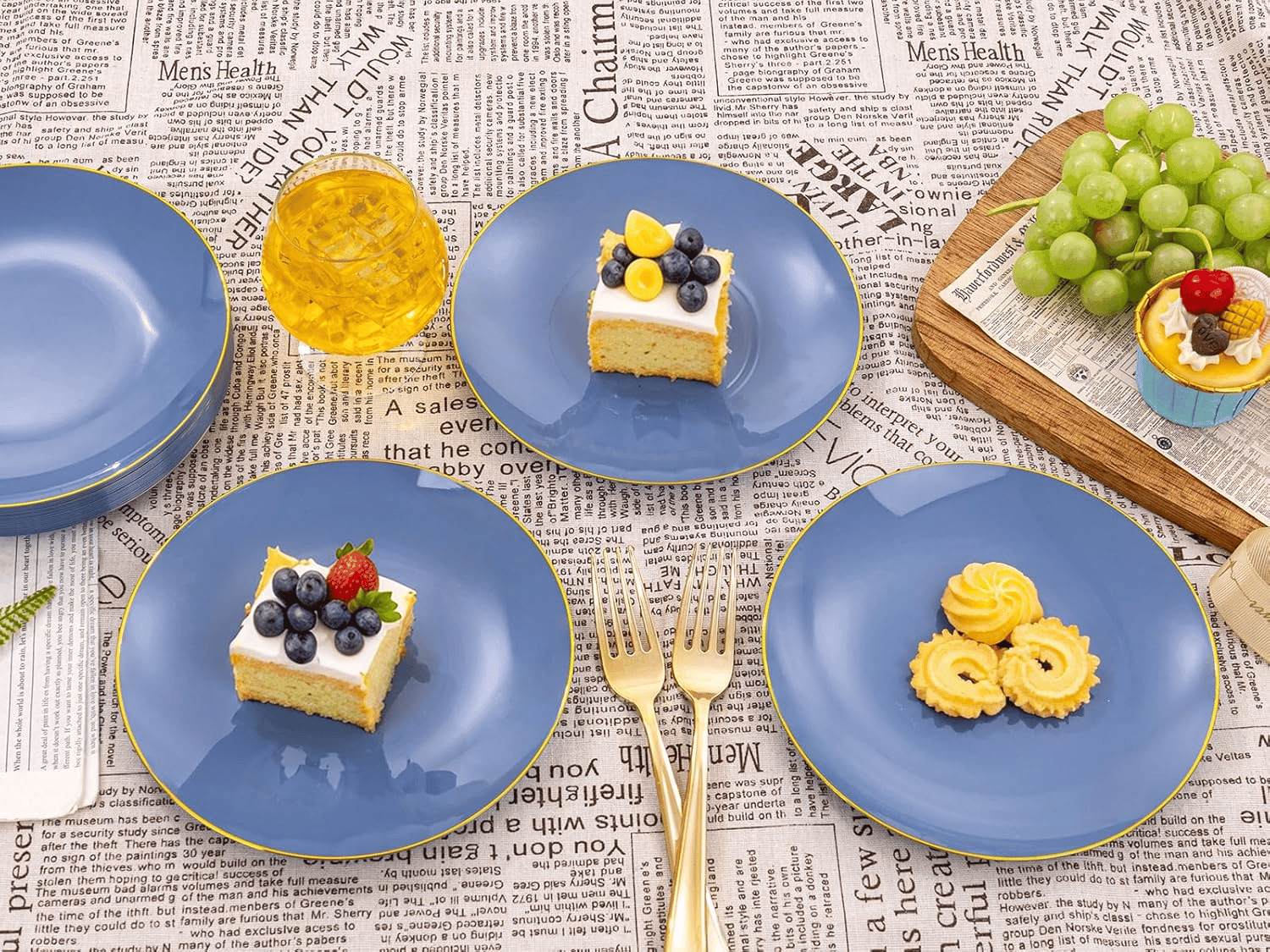 Dust Blue Plastic Plates — view 10