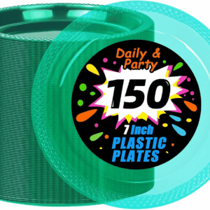 Translucent Teal Party Plates 7 Inch — view 1
