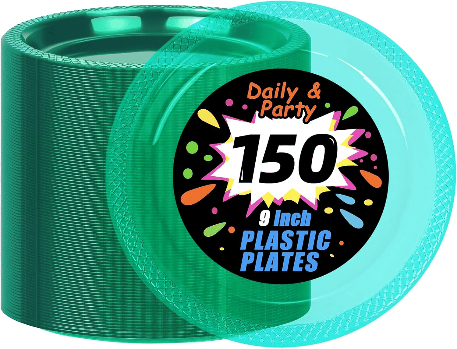 Teal Party Plates 7 Inch — view 1
