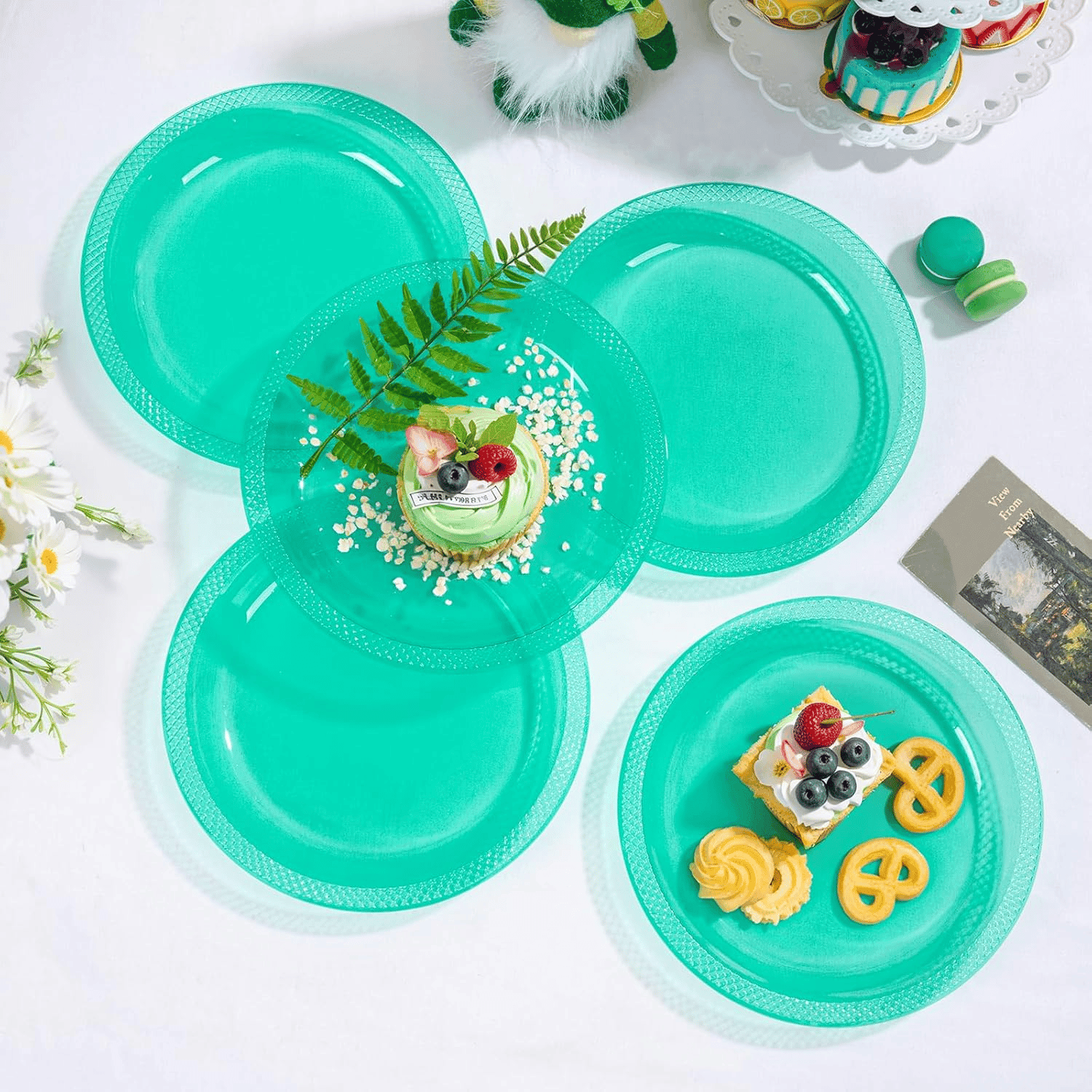 Teal Party Plates 7 Inch — view 2