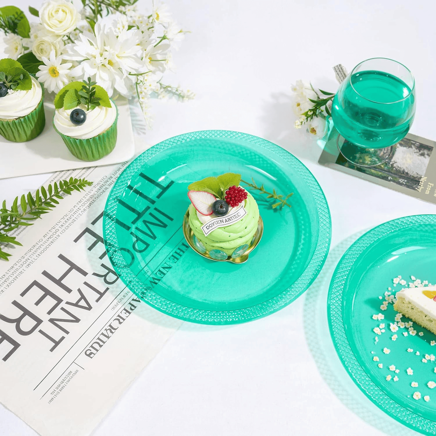Teal Party Plates 7 Inch — view 4