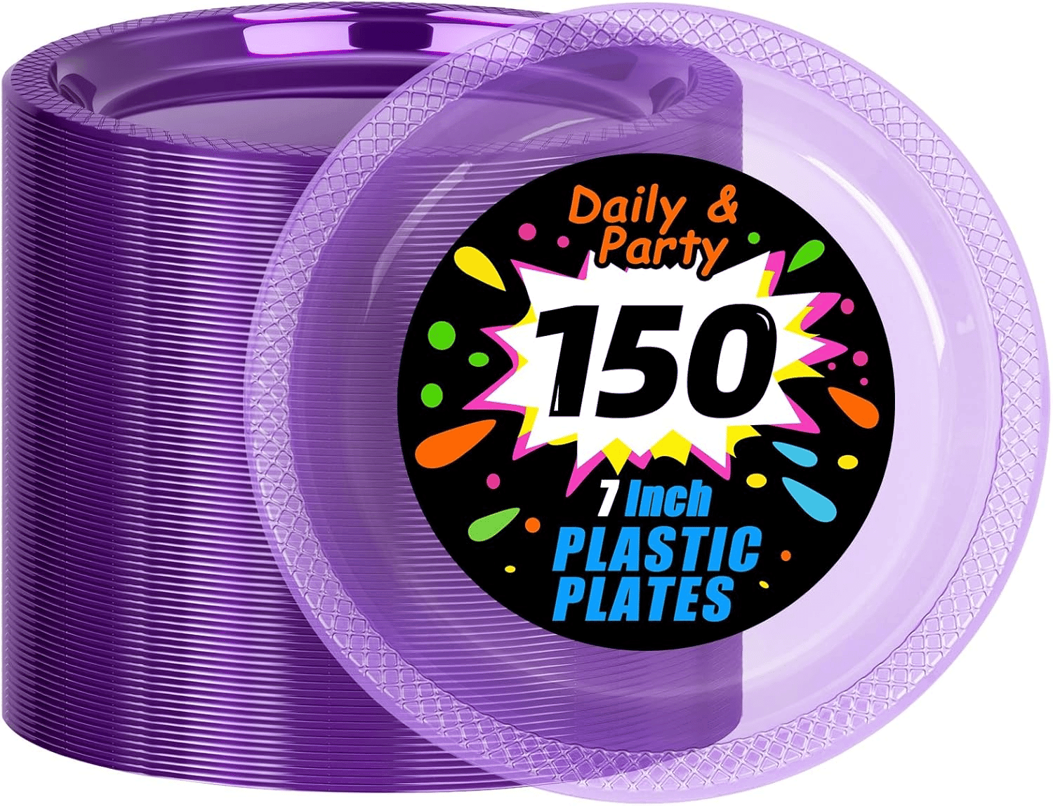 Translucent Purple Party Plates 7 Inch — view 1