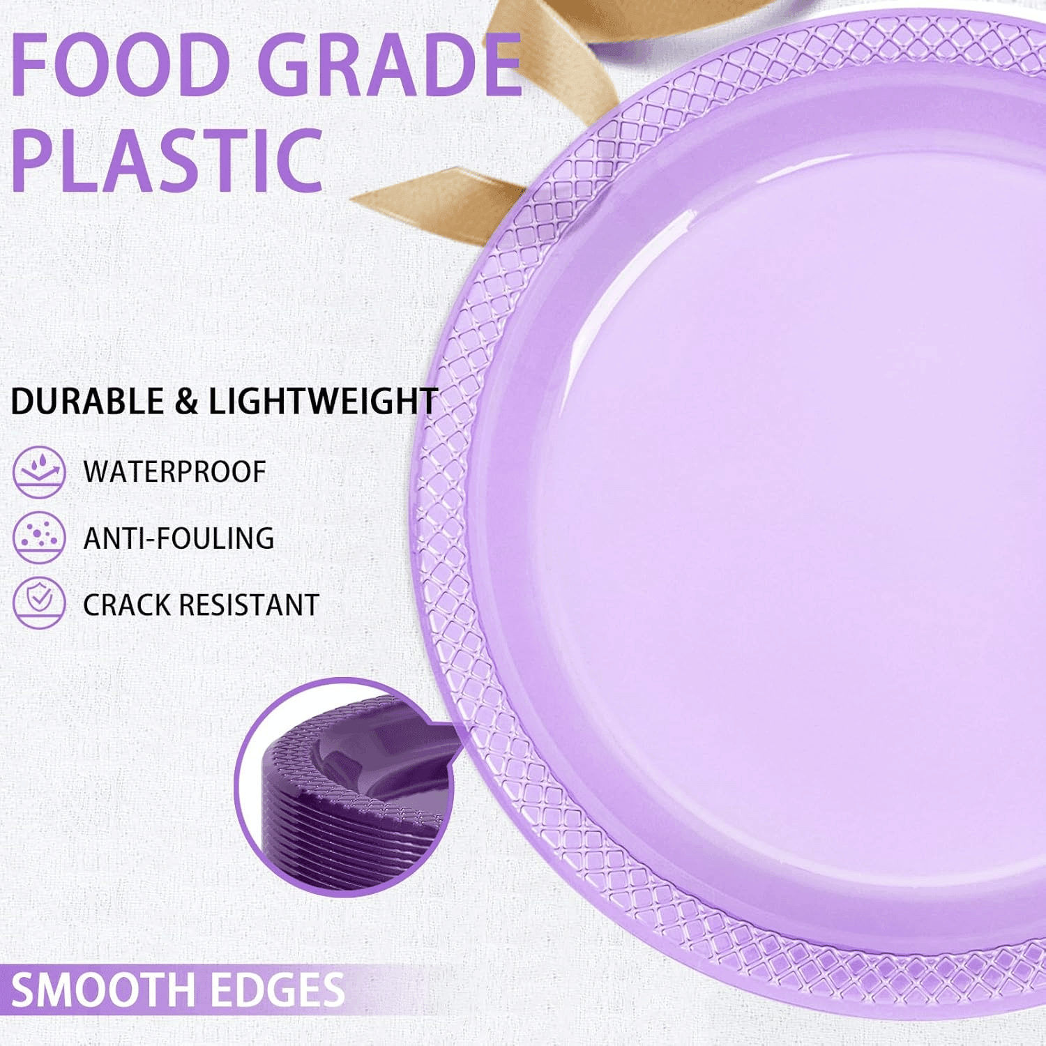Translucent Purple Party Plates 7 Inch — view 4