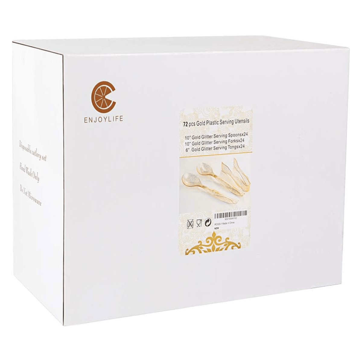 Gold Serving Utensils,Plastic Serving Utensils,Disposable Serving Utensils Set Include 9.75"Serving Spoons 9.75"Serving Forks 6.3"Plastic Serving Tongs for (36 Pieces) — view 5
