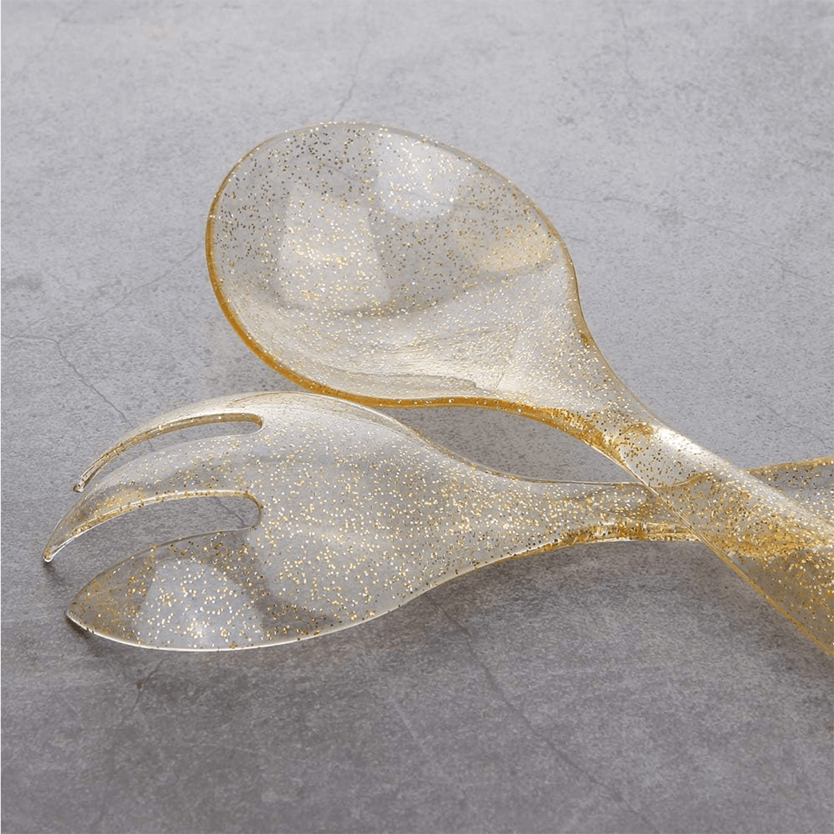 Gold Serving Utensils,Plastic Serving Utensils,Disposable Serving Utensils Set Include 9.75"Serving Spoons 9.75"Serving Forks 6.3"Plastic Serving Tongs for (36 Pieces) — view 10