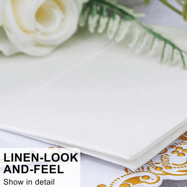 White Paper Napkins with Built-in Flatware Pocket — view 8