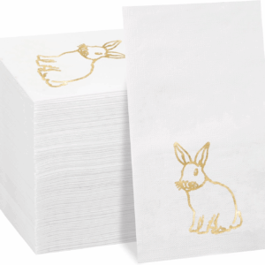 Gold Bunny Print Napkins (100 Pieces) — view 2
