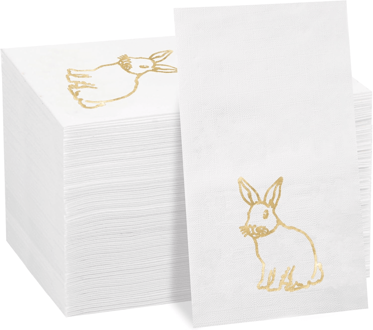 Gold Bunny Print Napkins (100 Pieces) — view 2
