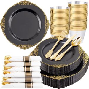 Black Plastic Plates Set — view 1