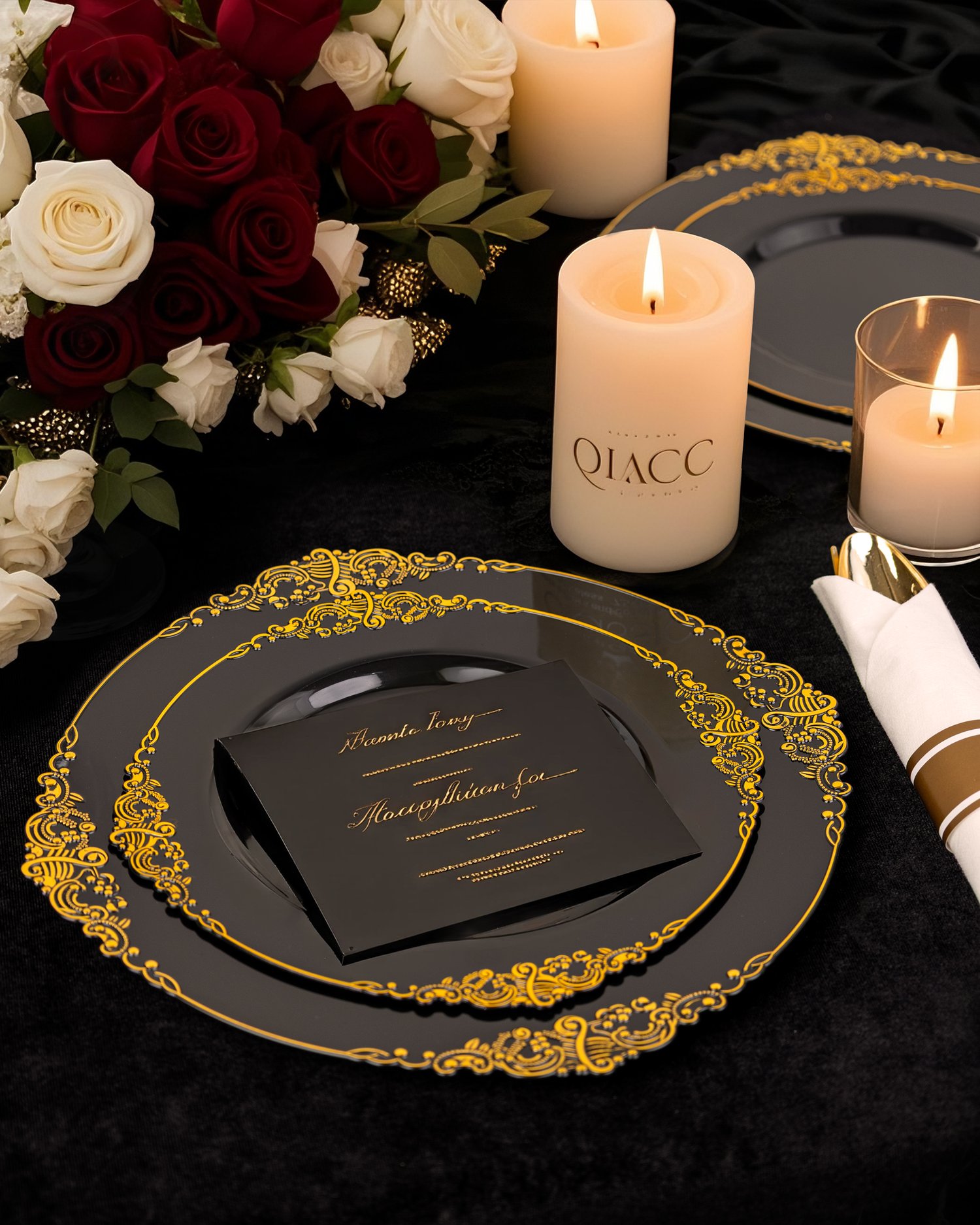 Black Plastic Plates Set — view 5