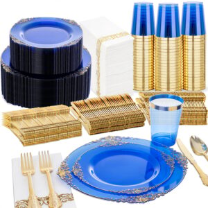 Blue Plastic Plates Set — view 1