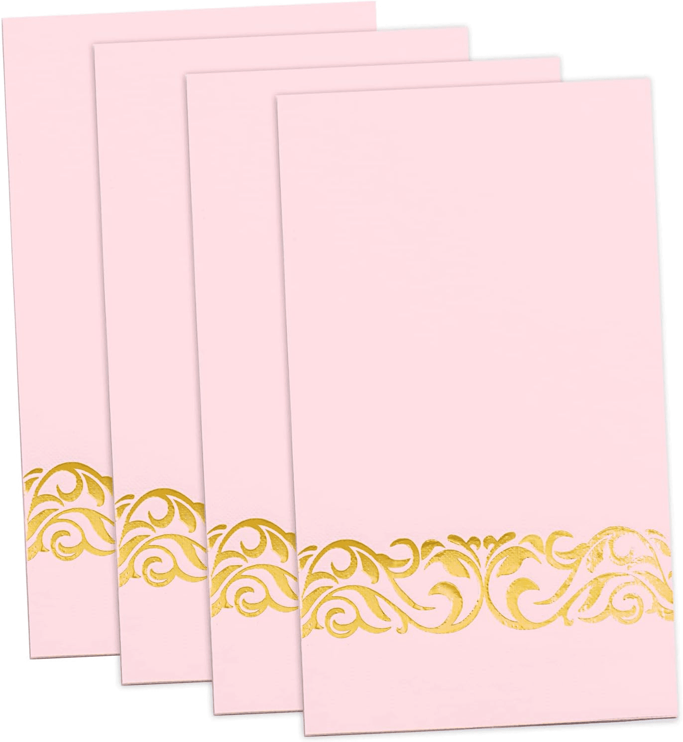 Pink And Gold Napkins Disposable-3ply Paper Napkins Rim — view 9