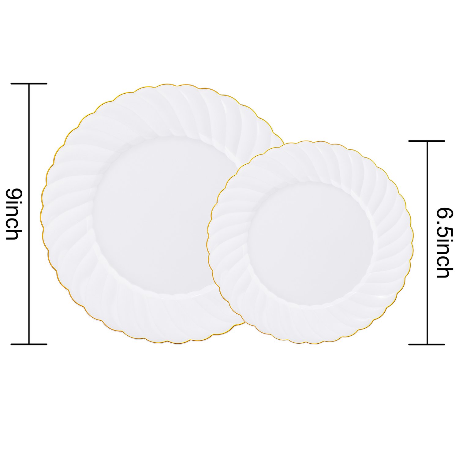 White Gold U-QE Plastic Plates — view 3