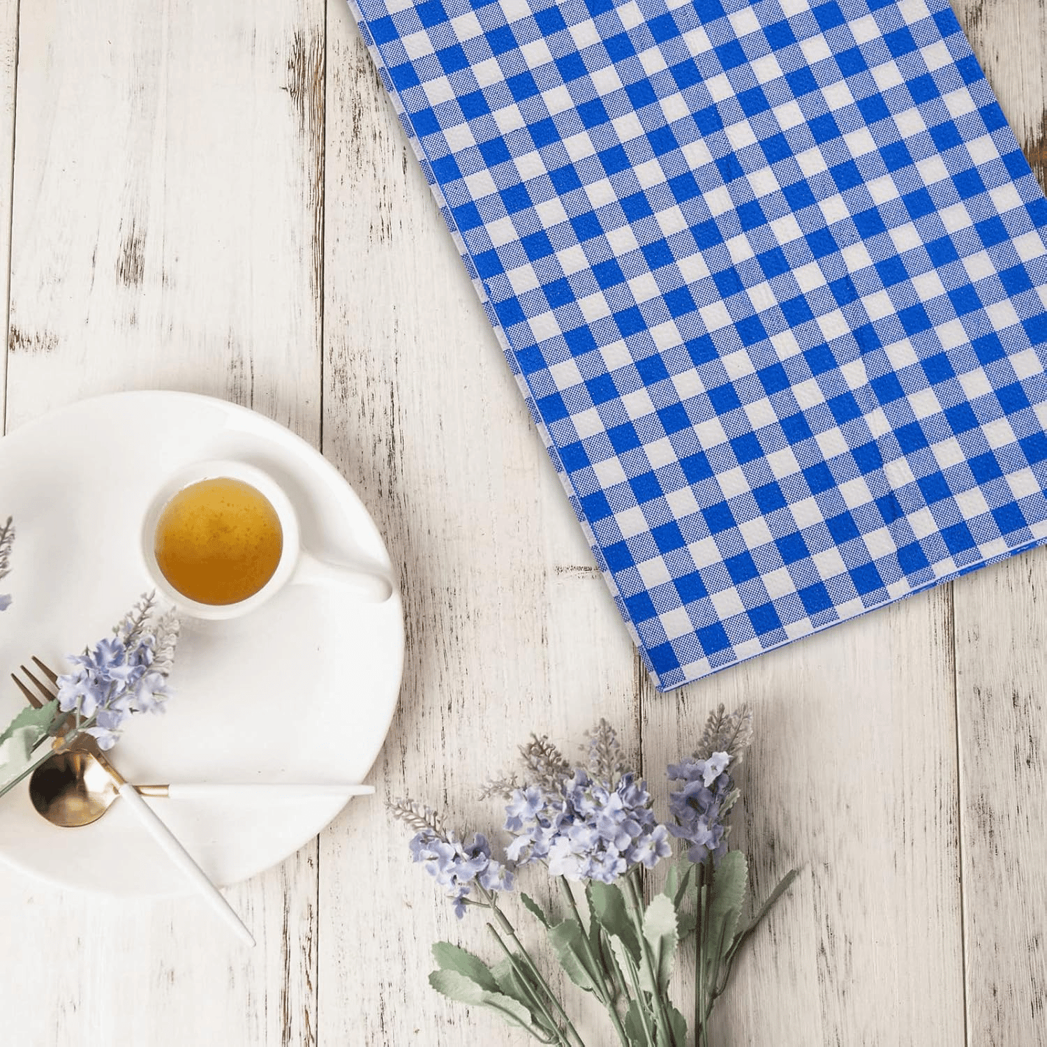 Blue Gingham Paper Napkins — view 8