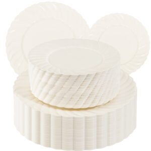 Ivory U-QE Plastic Plates — view 2
