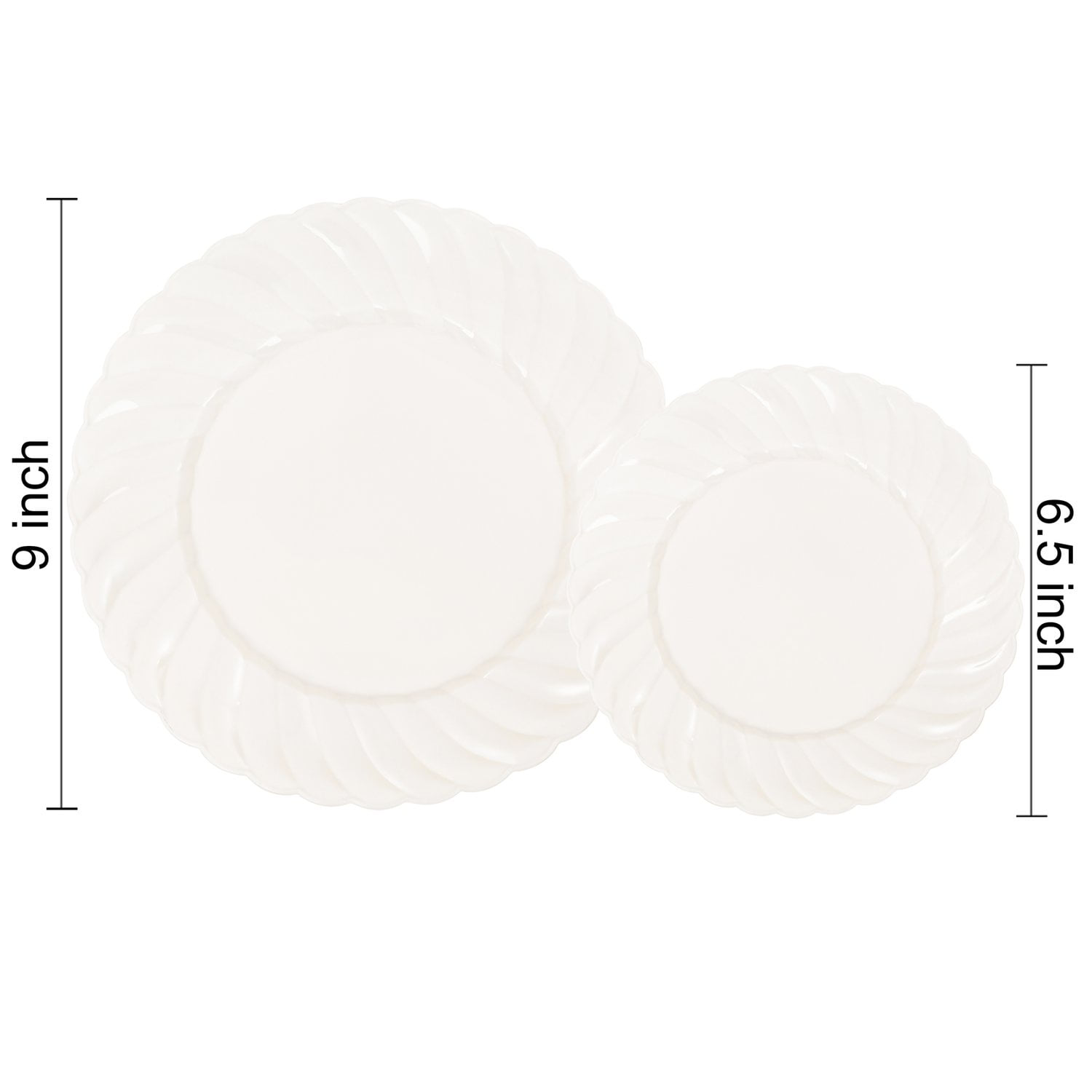 Ivory U-QE Plastic Plates — view 3