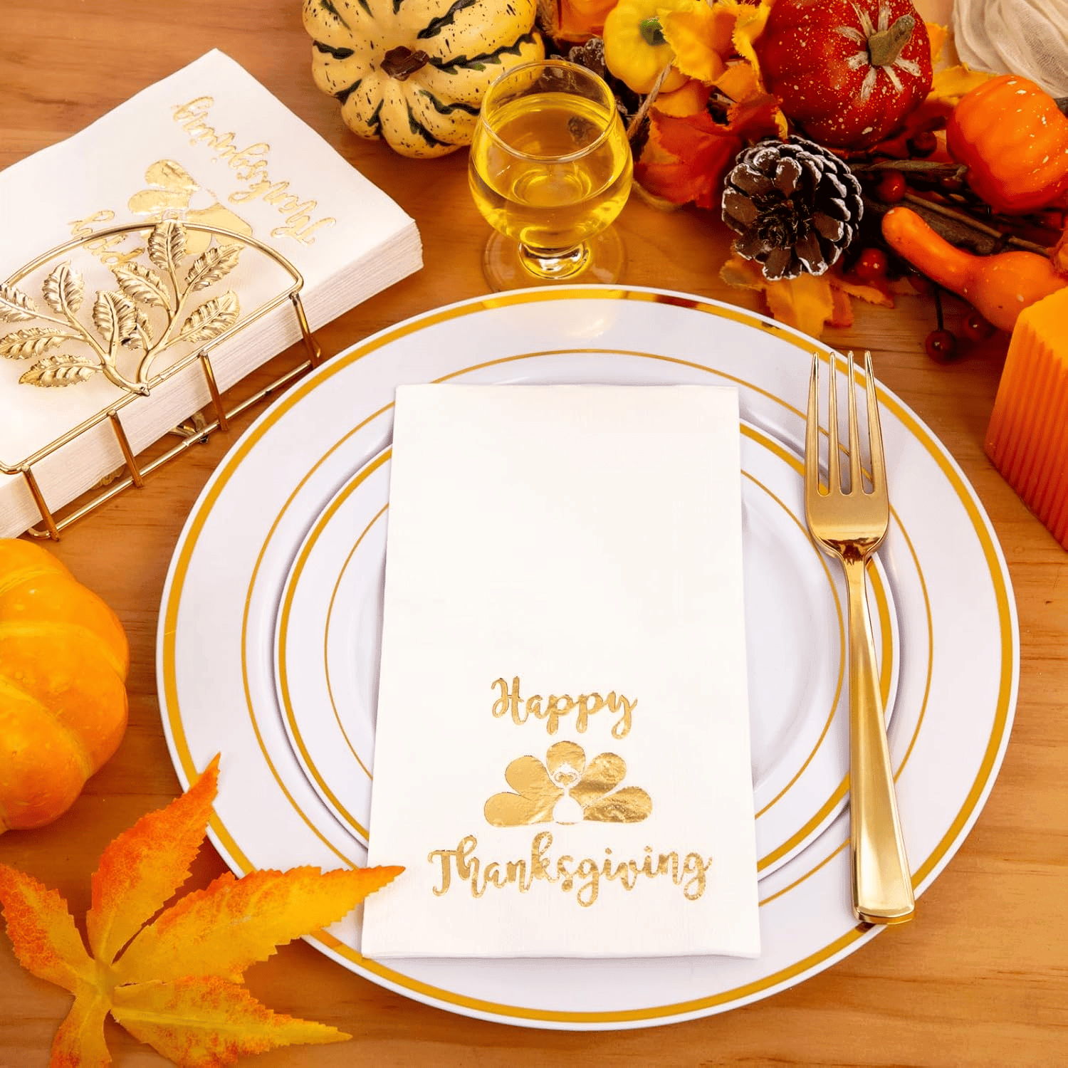 Gold Turkey Paper Napkins — view 9
