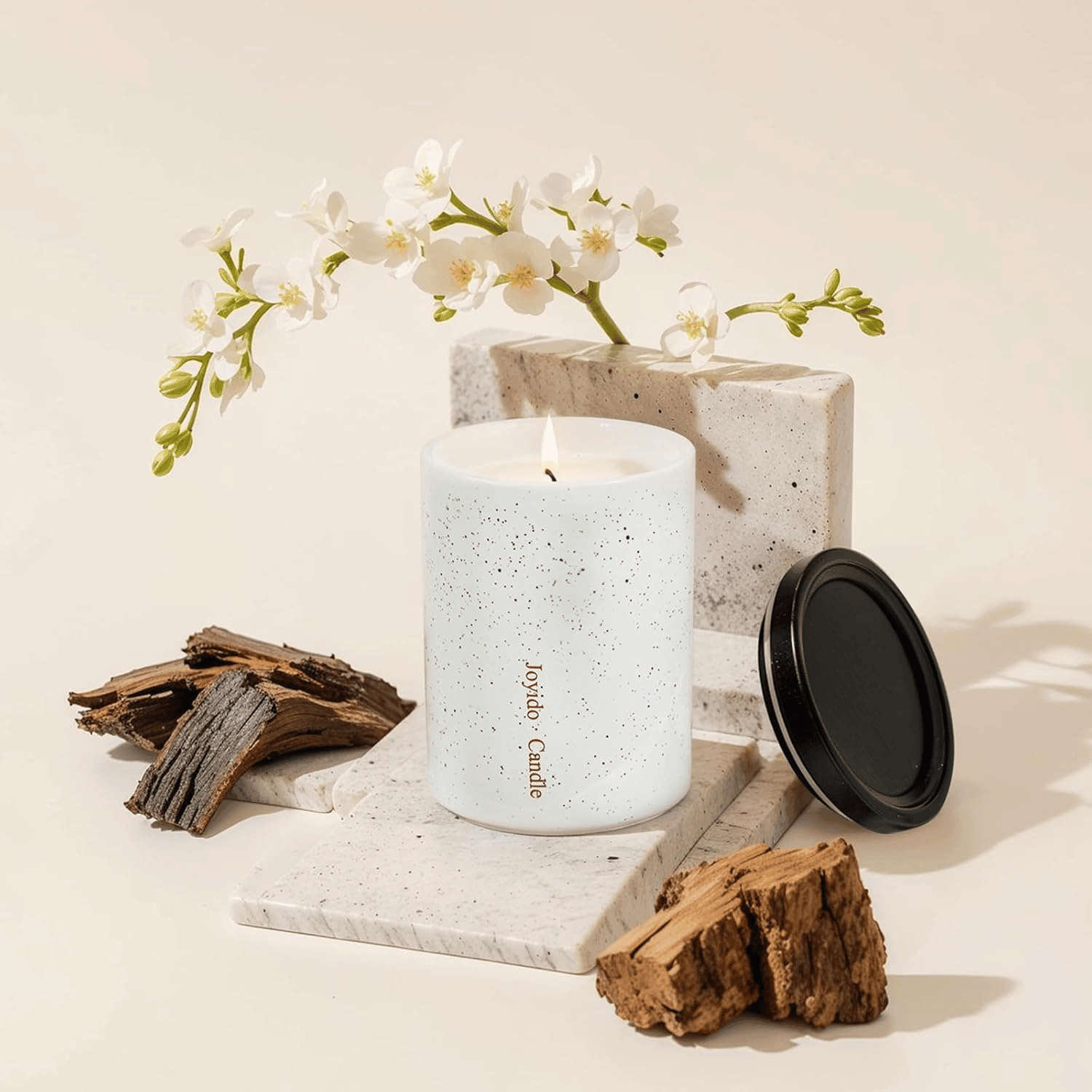 Oud & Sandalwood White 14OZ Scented Candle — view 10