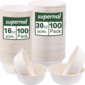 16 oz & 30 oz Compostable Paper Bowls Set (200 Pieces) — view 1