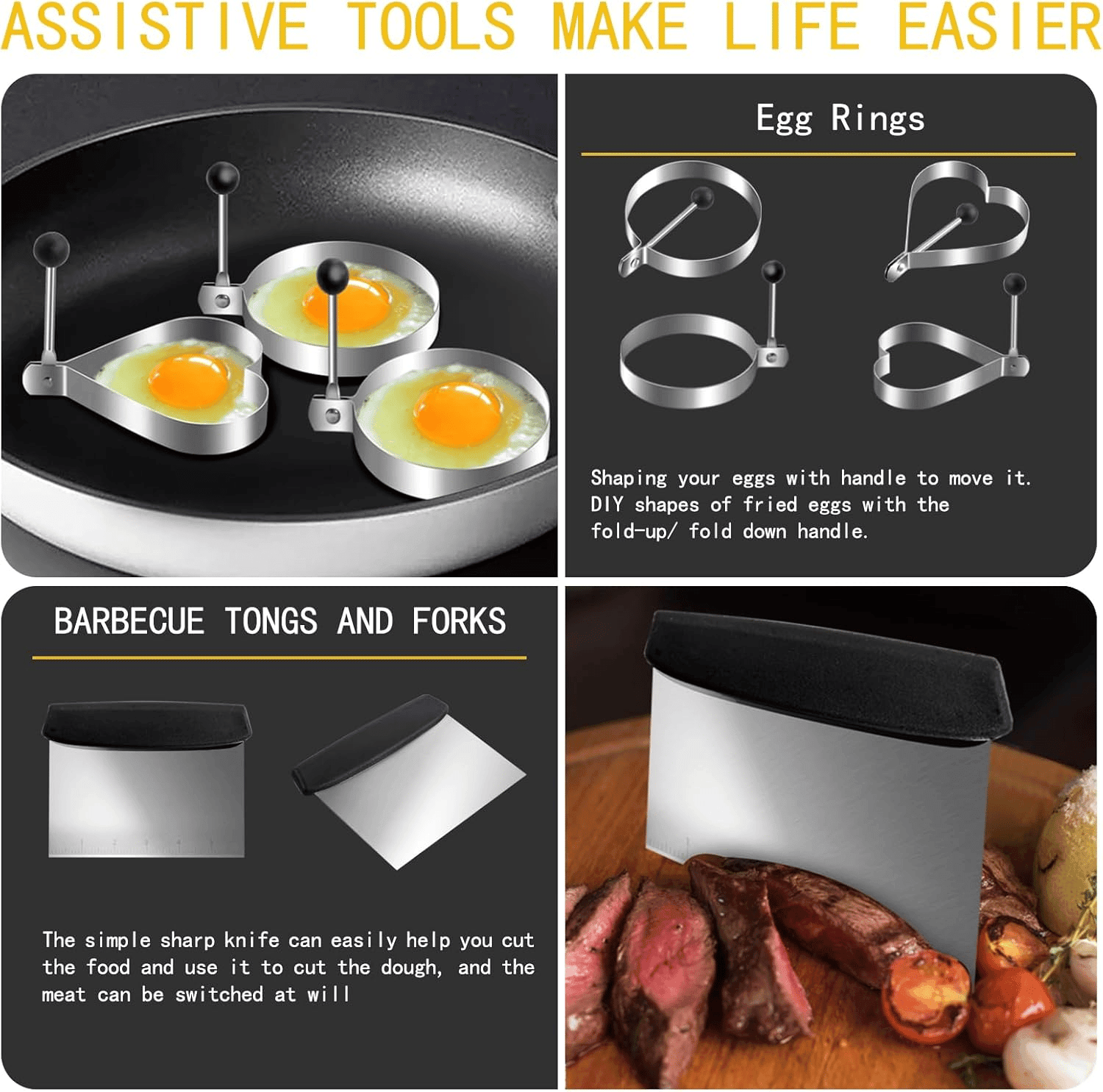 45pcs Blackstone Griddle Accessories Upgraded Barbecue Presses Flat Top Grill Tools for Camp Chef Griddle Cover Salt and Pepper Shakers Grill Black Tools Set Enlarged Spatula Gift Set (45 Pieces) — view 8
