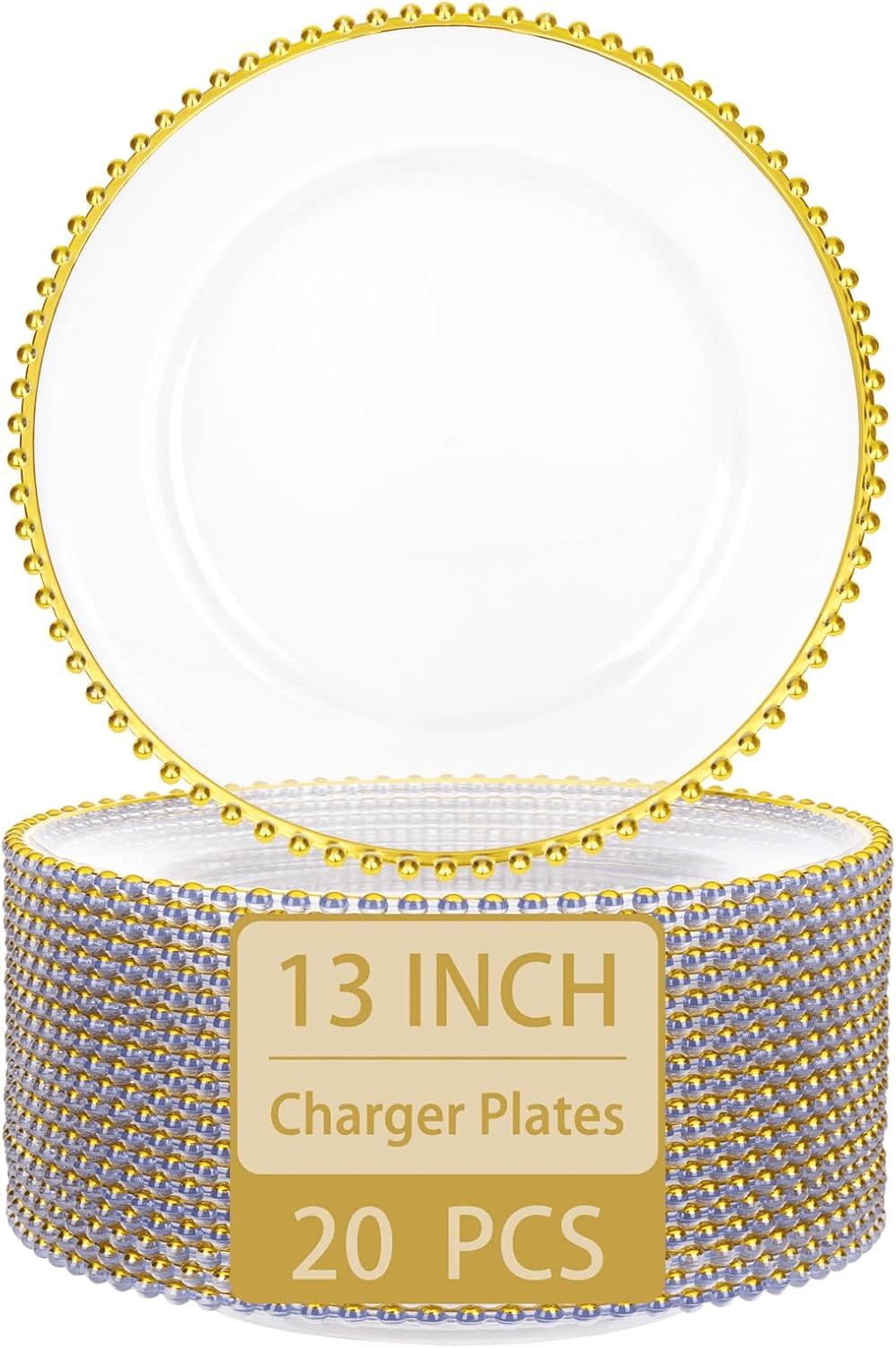 Gold Charger Plates (20 Pack) — view 1
