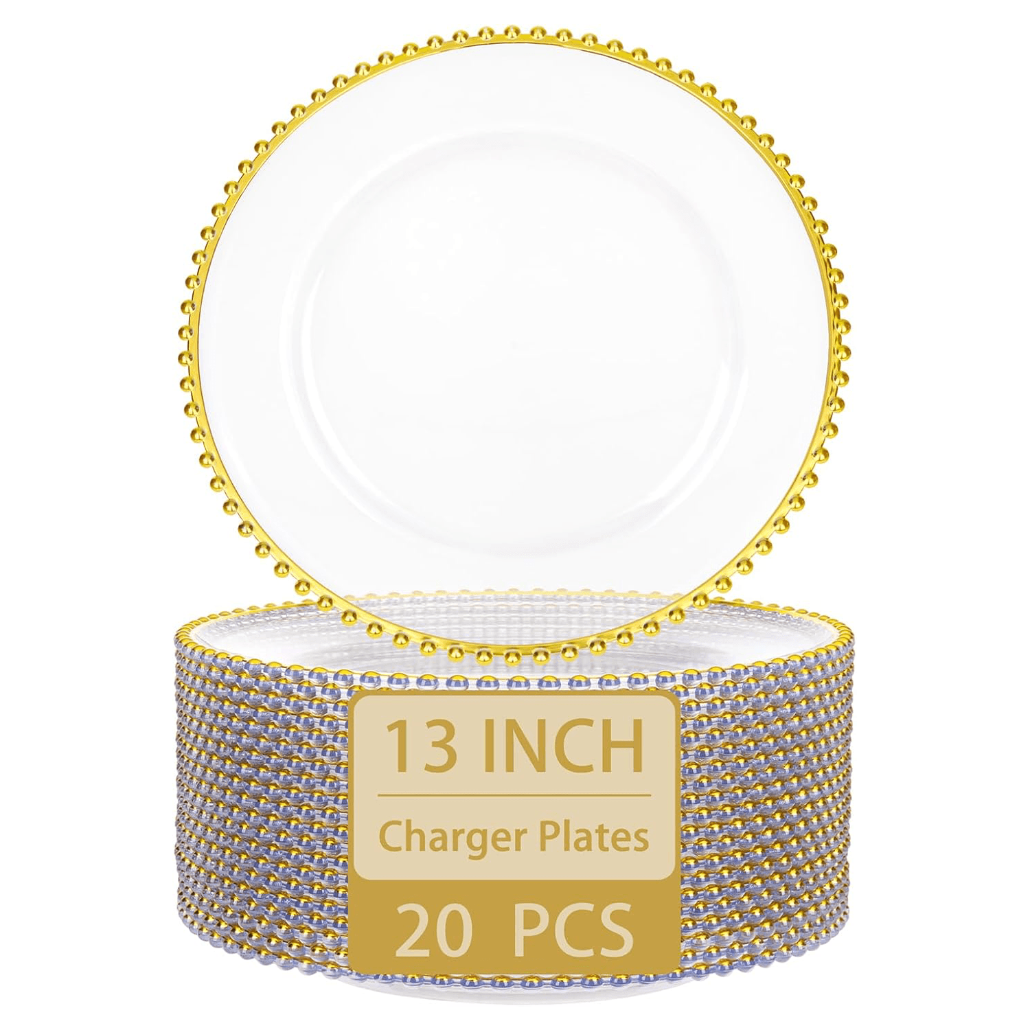 Gold Charger Plates (20 Pack) — view 2