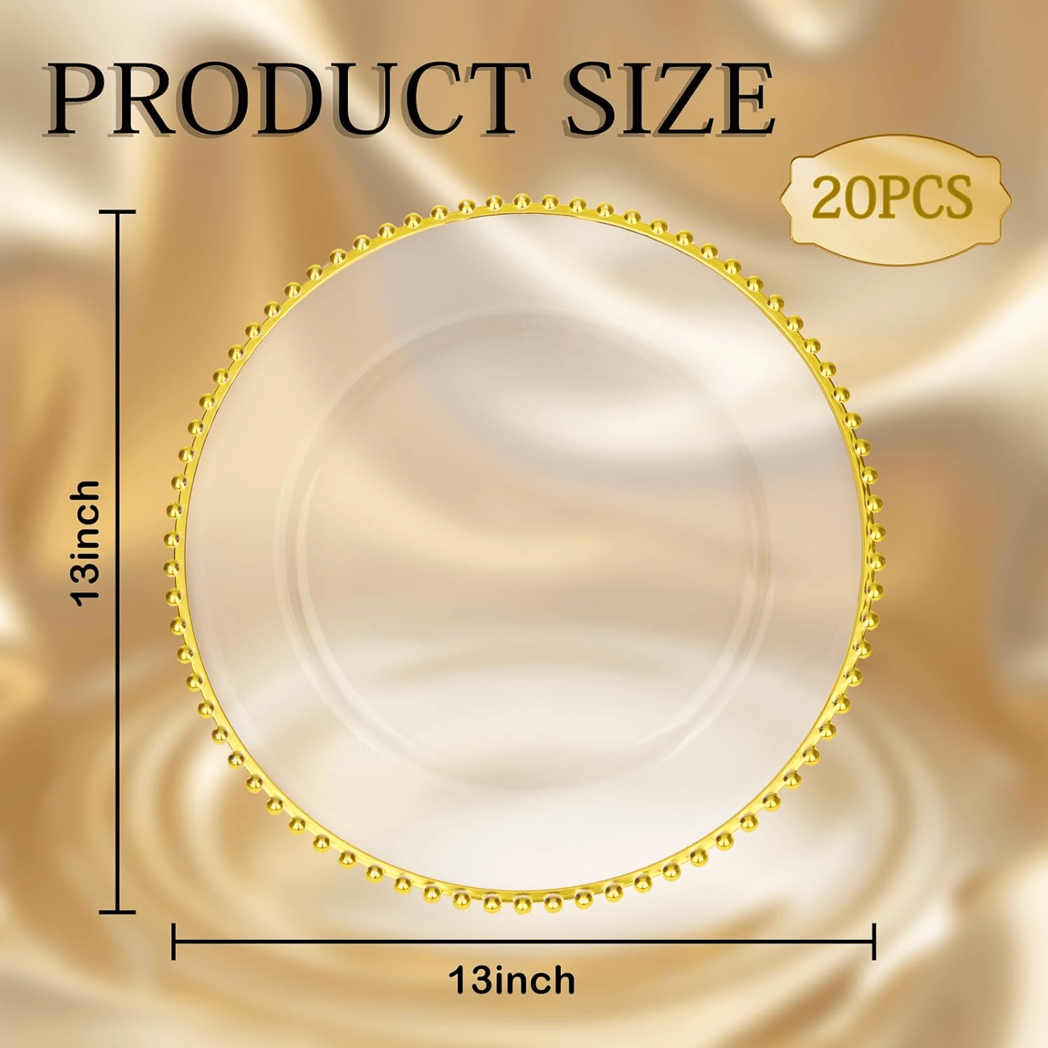 Gold Charger Plates (20 Pack) — view 6