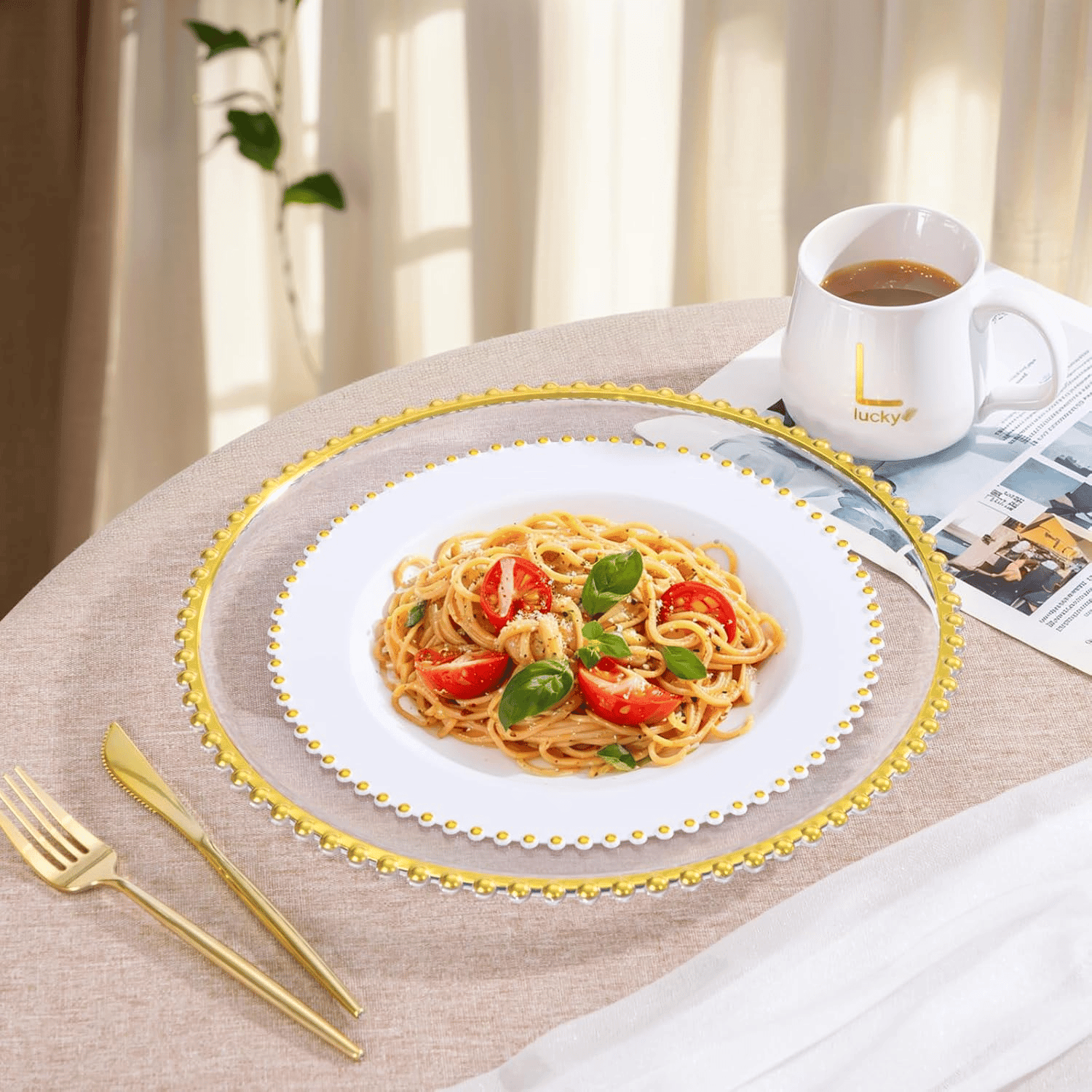 Gold Charger Plates (20 Pack) — view 9