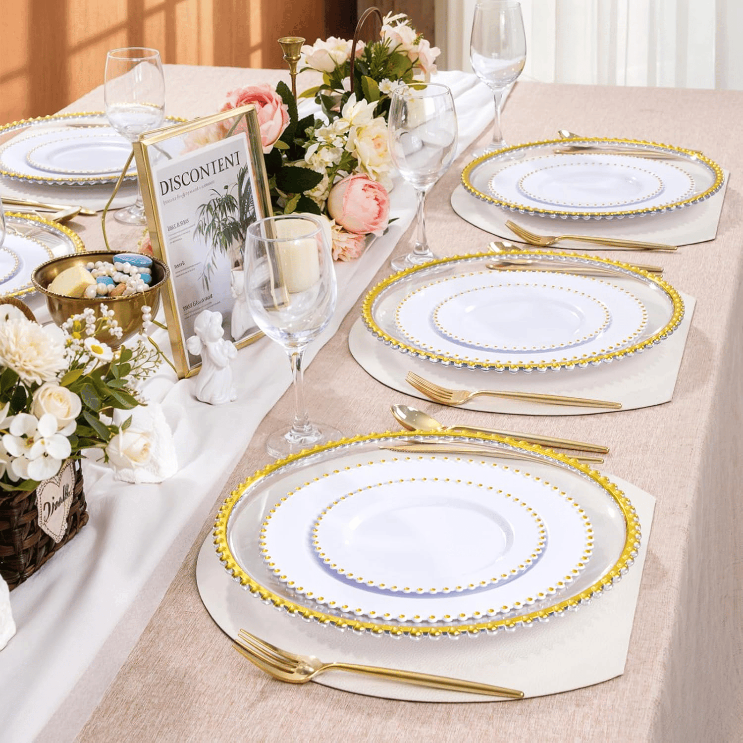 Gold Charger Plates (20 Pack) — view 10